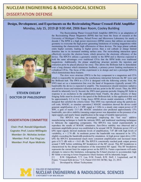 flyer for Steven Exelby PhD Defense