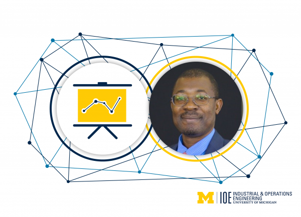 Photo of Lewis Ntaimo and IOE logo