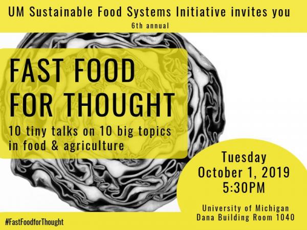 6th Annual Fast Food for Thought to take place October 1