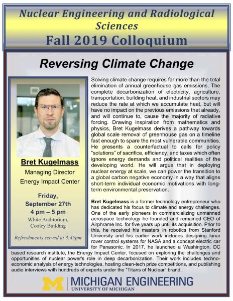 flyer of 9-27-19 NERS Colloquium:  Bret Kugelmass, Energy Impact Center