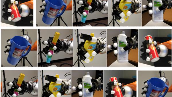 Objects held by robot hand.