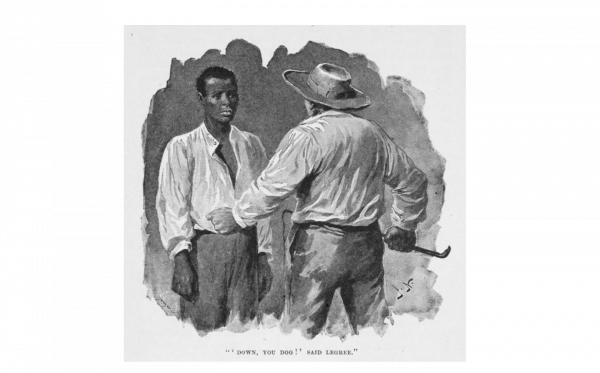 An 1897 illustration of Uncle Tom and Simon Legree from The Digital Public Library of America