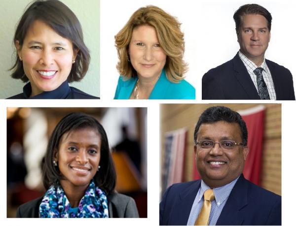 Top row: Ellen Chang, Trudy Kortes, Kevin Michaels;  Bottom row: Tia Sutton, Anthony Waas