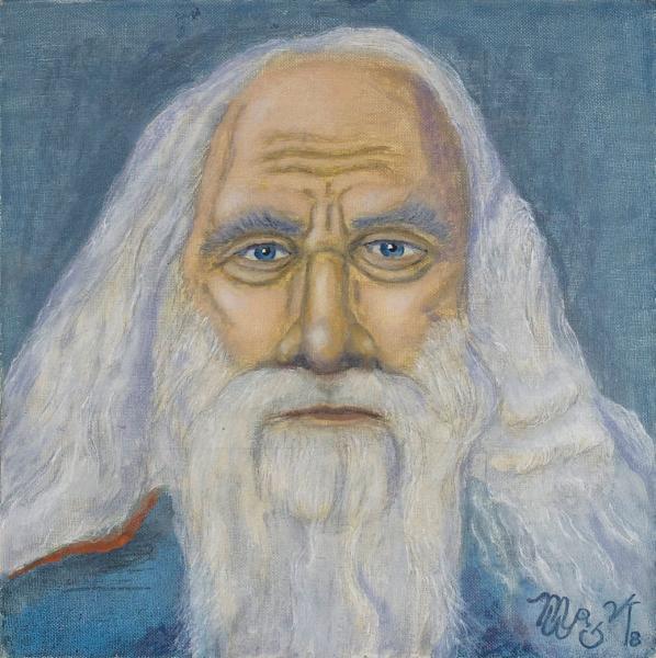 Moses Whitepig, 25 and Counting (Self-Portrait), pencil and acrylic