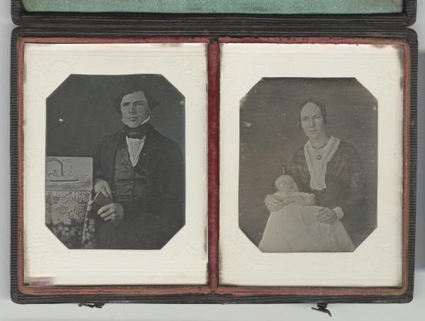 [Eber Brock Ward, 1811-1875] : [Mary Margaret McQueen Ward with infant]. Daguerreotypes, ca. 1842.