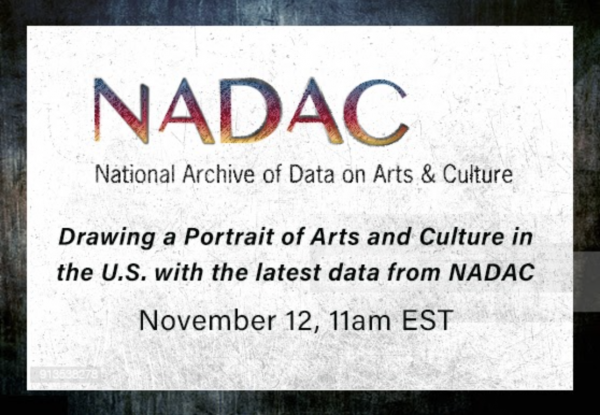 Announcement of webinar arts and culture data November 4 2020 from ICPSR