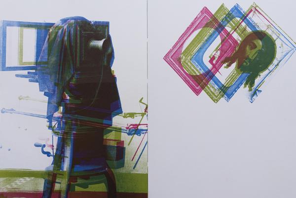 Detail from a page spread in Acheiropoeita, an Artist’s Book by Clifton Meador, forthcoming
