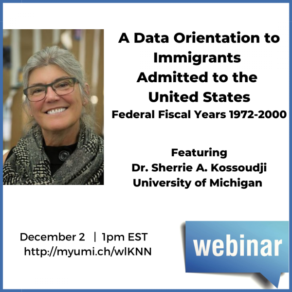 Announcement of Immigration data webinar ICPSR December 2020