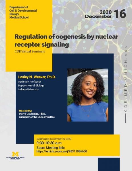 Lesley N. Weaver, Ph.D., Assistant Professor, Department of Biology, Indiana University