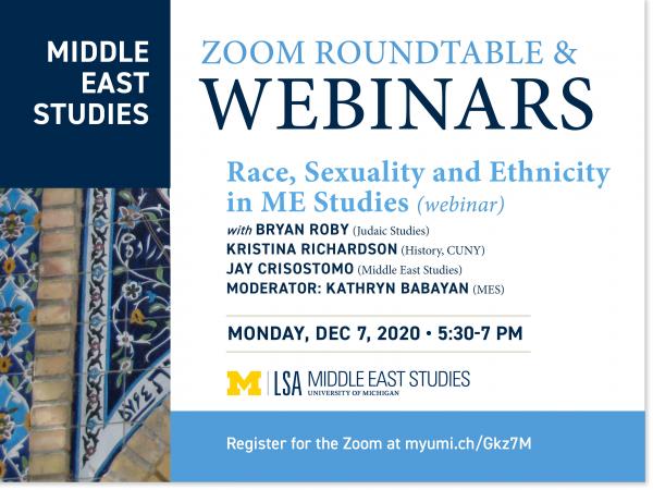 MES Webinar Series: Race, Sexuality, and Ethnicity in Middle East Studies