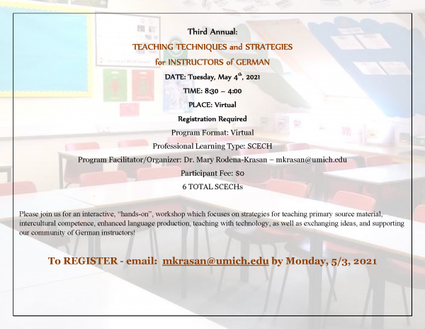 Flyer 2021 Teaching Techniques and Strategies Workshop