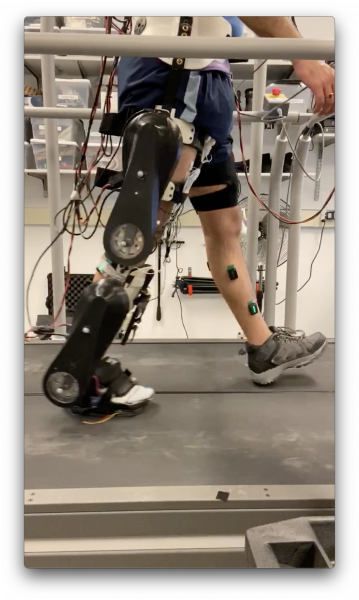 exoskeleton walking on treadmill