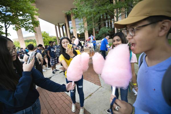 Michigan Engineering first-year students attend engineering 2019 on the Eda U. Gerstacker Grove on North Campus of the University of Michigan