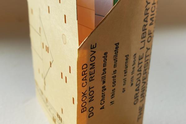 Pamphlet-bound notebook made with recycled card stock