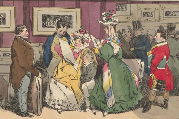 Marchand d’Estampes (Print Dealer), lithograph by Henry Monnier, Paris, 1829. The Elisha Whittelsey Collection, The Metropolitan Museum of Art, NY.