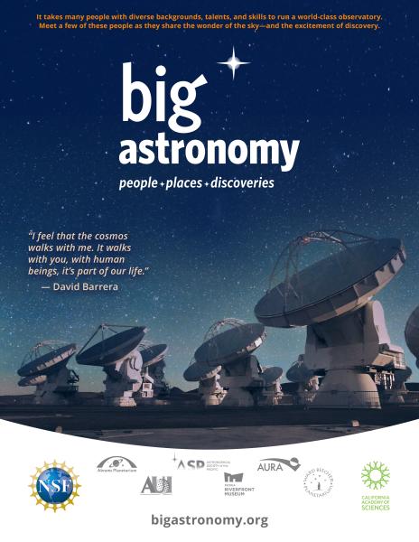 The Big Astronomy film focuses on three of Earth’s largest observatories in Chile’s rugged Andes Mountains and arid Atacama Desert.