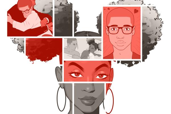 Tested Season 6 image, a Black woman with afro pigtails and comics superimposed, New York State Department of Health AIDS Institute.