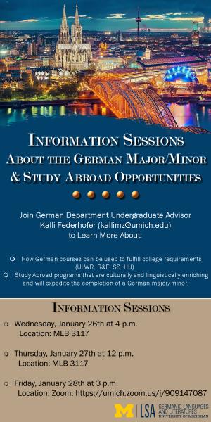 Information Sessions with Kalli Federhofer