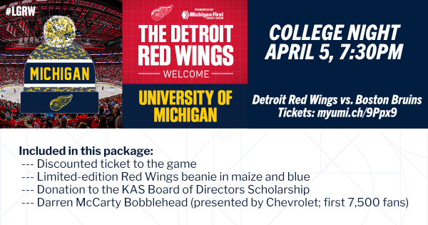 Photo of beanie and hockey rink, with a list of package inclusions