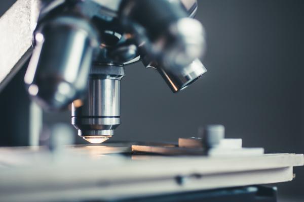 Closeup of microscope