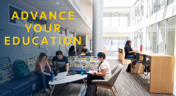 Text: advance your education.