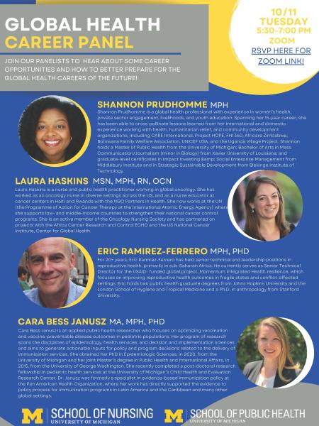 Global Health Career Panel Speaker Bios