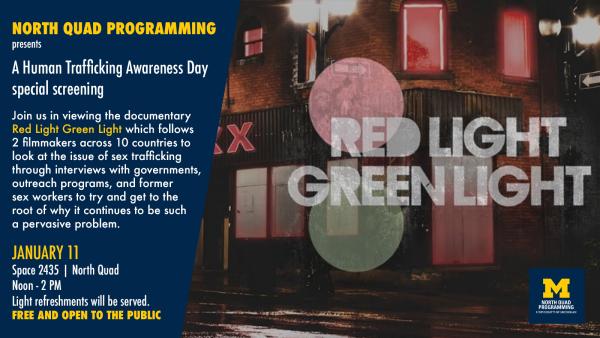 Special Human Trafficking Awareness Day screening of RED LIGHT GREEN LIGHT on January 11 at Space 2435