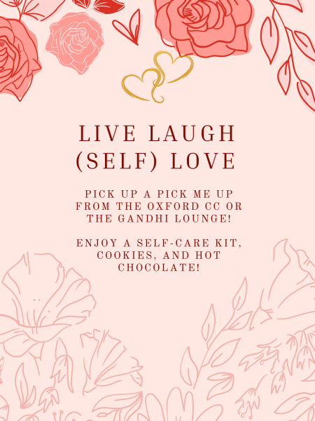Light pink background with traced flowers and gold hearts.