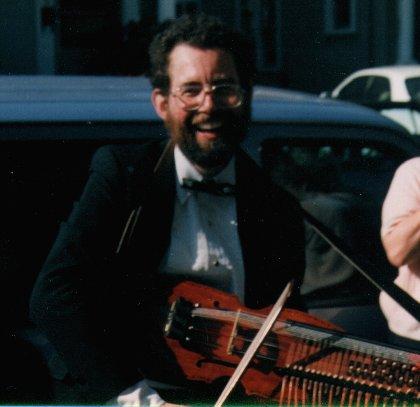 Bruce Sagan playing a keyed fiddle