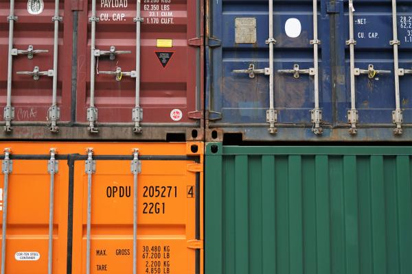 Colorful shipping containers