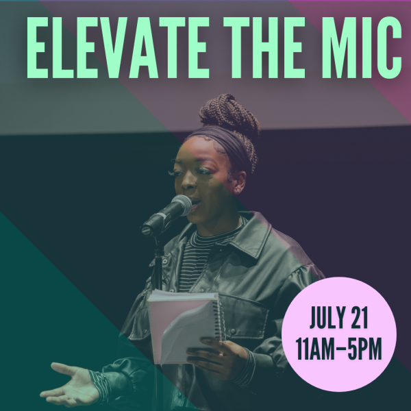 Jocelyn, a spoken word performer on stage