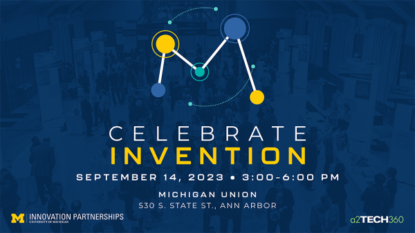 Image of the Celebrate Invention logo on a blue background.