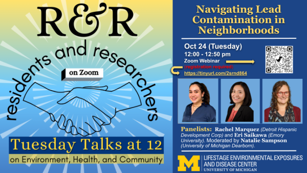 Oct 24 webinar on Lead Contamination in Neighborhoods