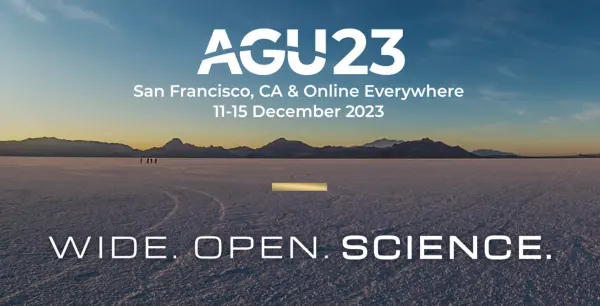 Graphic of AGU23 with Wide Open Science