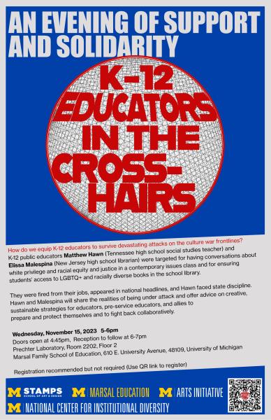 Poster for K-12 Educators in the Crossshairs