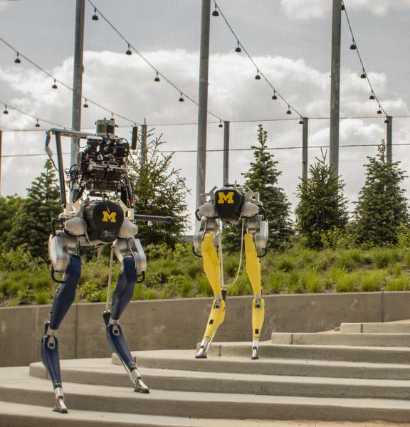 legged robots on stairs