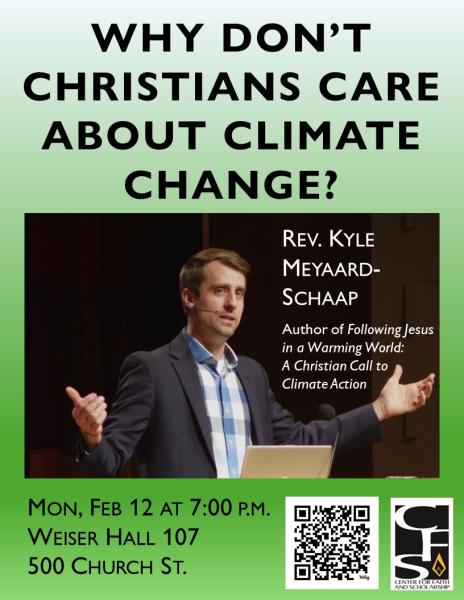 Photo of Kyle Meyaard-Schaap with lecture title, date, location, and other information