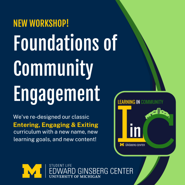 Learning in Community graphic (Buildings on top of "C")