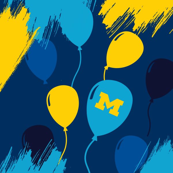 Decorative graphic with balloons