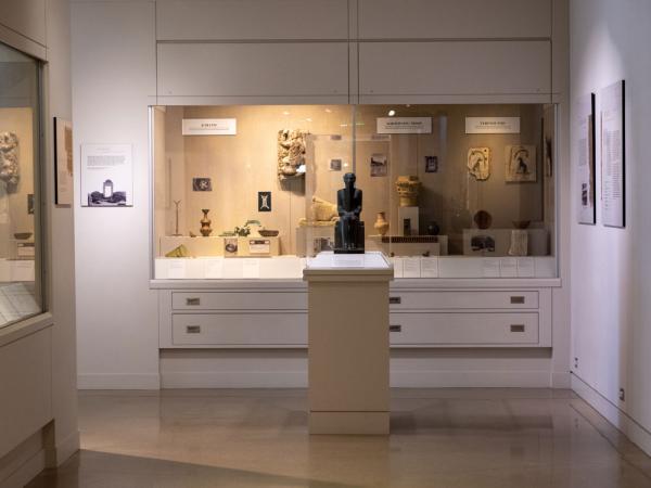 View of the Kelsey Museum’s Graeco-Roman Egypt galleries showing various artifacts from Karanis, Soknopaiou Nesos, and Terenouthis.