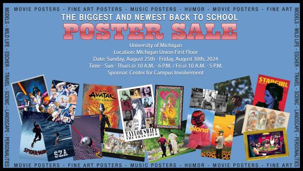 poster sale event with a variety poster example graphics