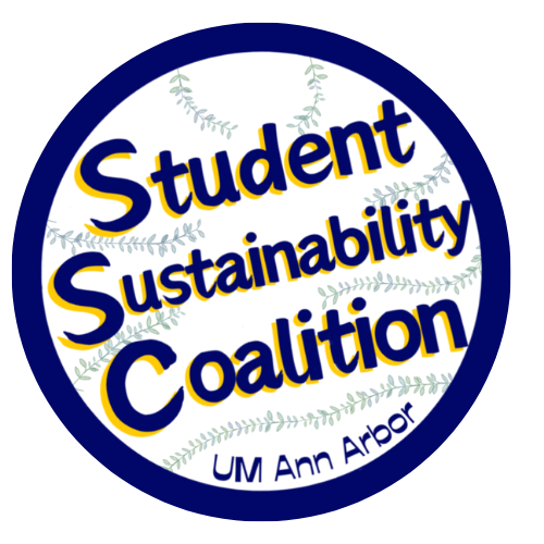 Blue circle with Student Sustainability Coalition text in the center.