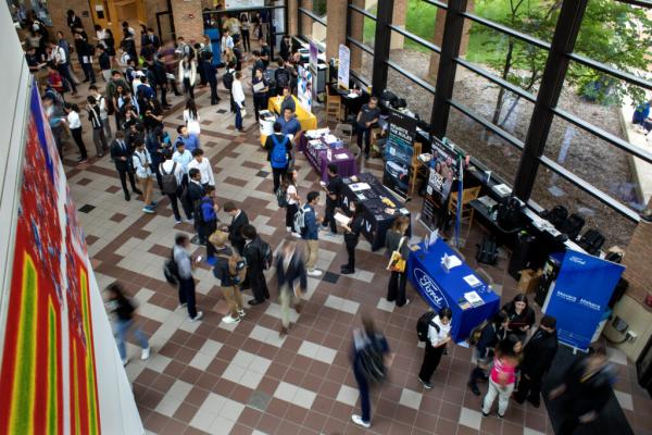Image of students participating in a career fair