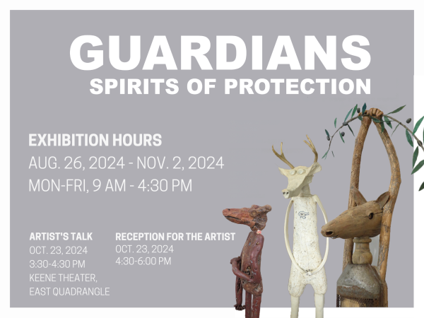 Image with event details and images of sculptures from the show