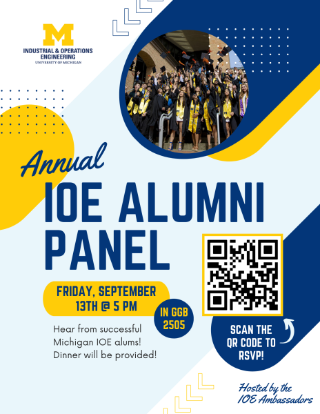 IOE Alumni Panel Flyer with details of information for IOE alumni panel
