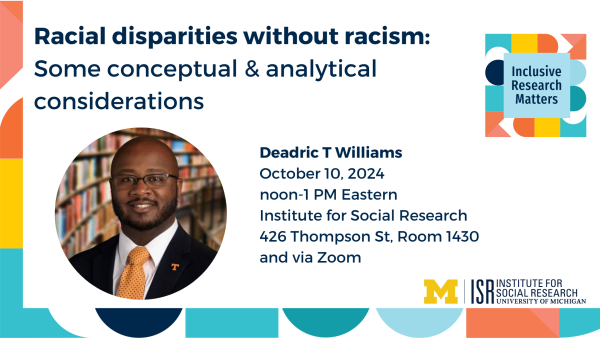 Racial disparities without racism:  Some conceptual & analytical considerations