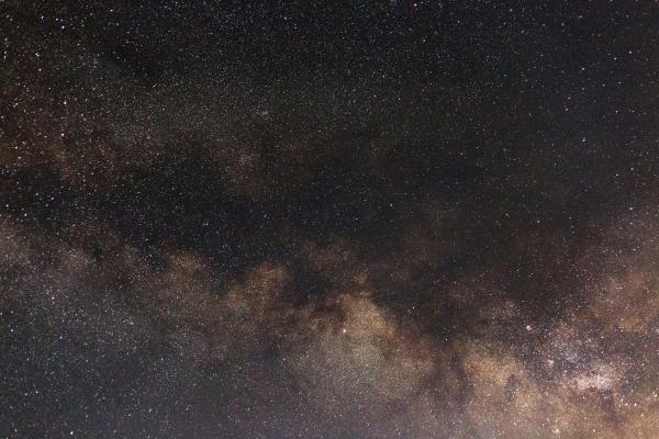 A close-up view of the Milky Way galaxy, taken on a clear summer night with a Canon 6D.