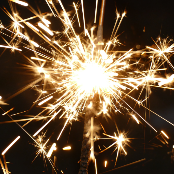 A lit sparkler