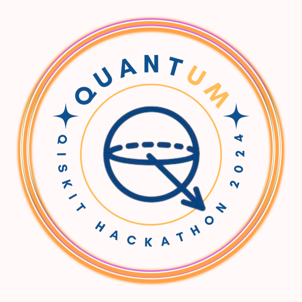 Bloch Sphere in a Yellow Circle with the words Quantum Qiskit Hackathon 2024