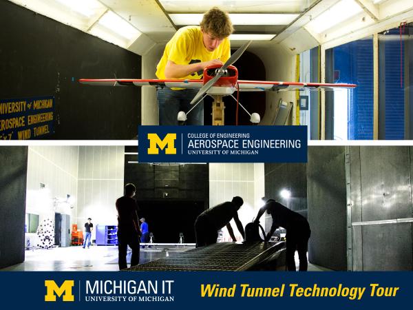 Students and faculty working on projects within the wind tunnels.